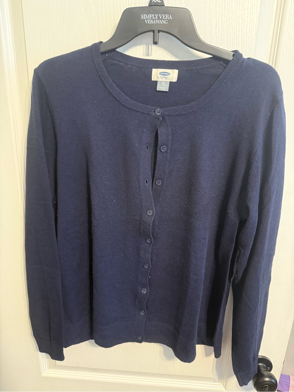 Old Navy Dark Navy Button-Front Crew Cardigan